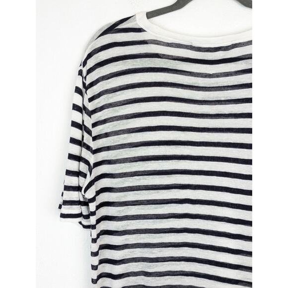 Alexanderwang.t T Shirt Top Striped Knit Streetwear Designer Black White Size L - Picture 5 of 12